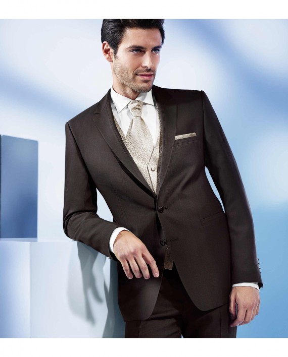 Two Button Dark Brown Suit With Subtle Shine - Tom Murphy's Formal and ...