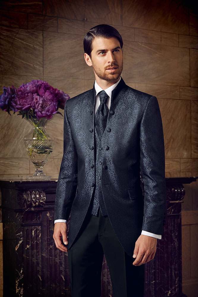 Blue Jacquard 3 piece suit - Tom Murphy's Formal and Menswear