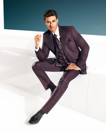 TZIACCO 2016 Marsala Red 3 piece suit