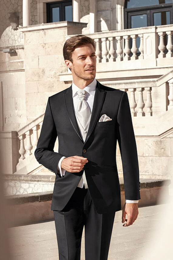 Timeless black 3 piece wedding suit Tom Murphy's Formal