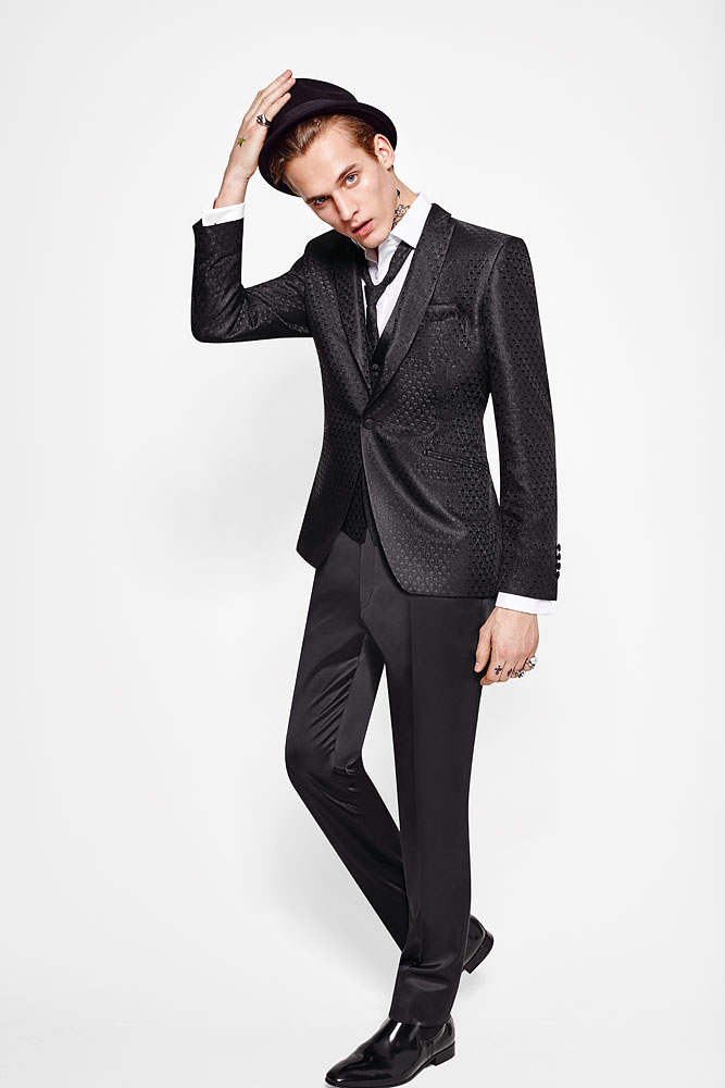 Black pattern 3 piece suit - Tom Murphy's Formal and Menswear