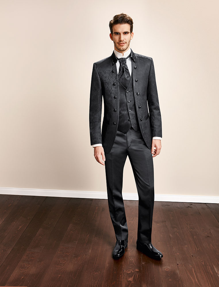 Black Jacquard 3 piece suit - Tom Murphy's Formal and Menswear