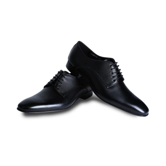 Wilvorst Black Textured Pattern Shoe