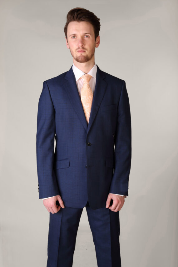 Navy Box Check Magee 3 Piece Suit