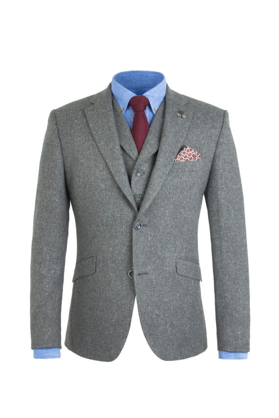 Grey Donegal Tweed 3 Piece Suit