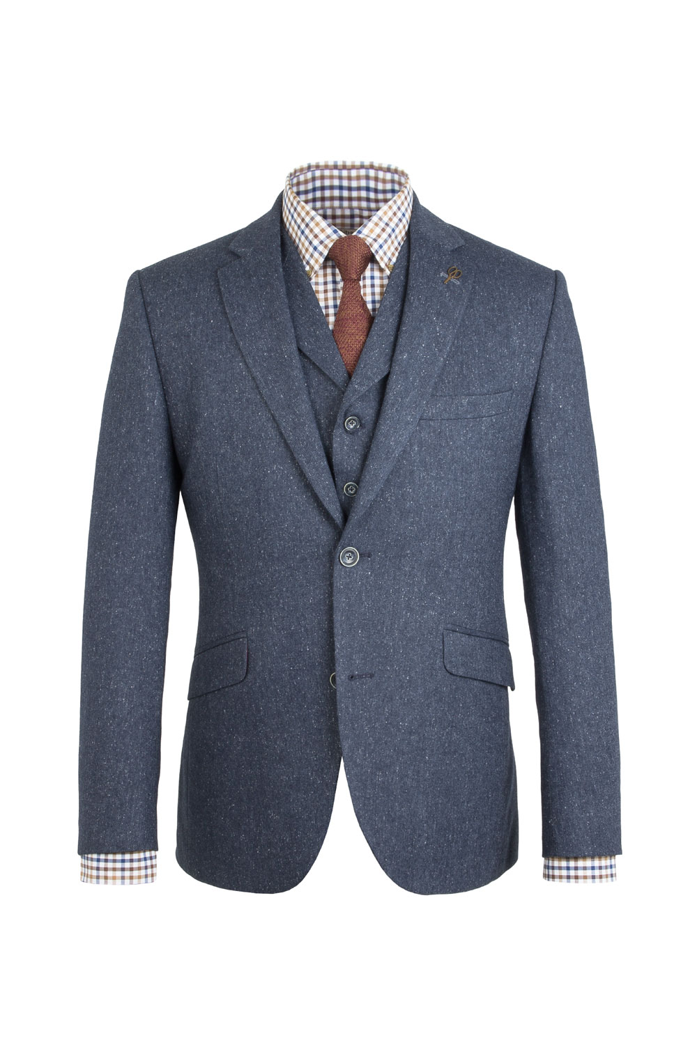Blue Donegal Tweed 3 Piece Suit - Tom Murphy's Formal and Menswear