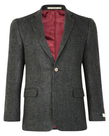 Charcoal Donegal Weave Tweed Blazer
