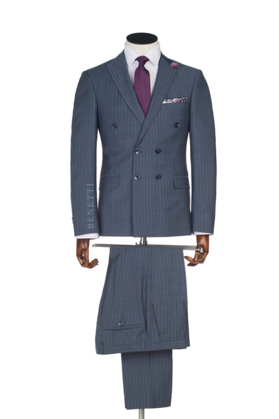 Pirlo Grey Pinstripe Double Breasted suit