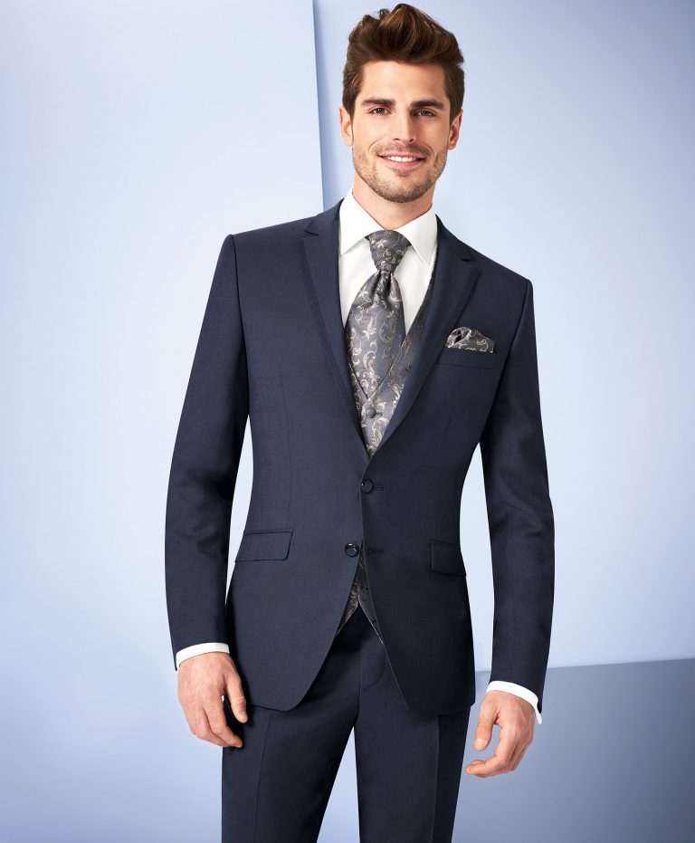 Tziacco Blue with Notched Lapel 3 Piece Wedding Suit - Tom Murphy's ...