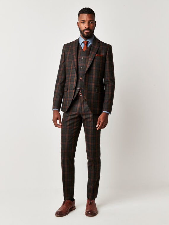 Oxford Marquee Green Tartan Check 3 Piece Suit