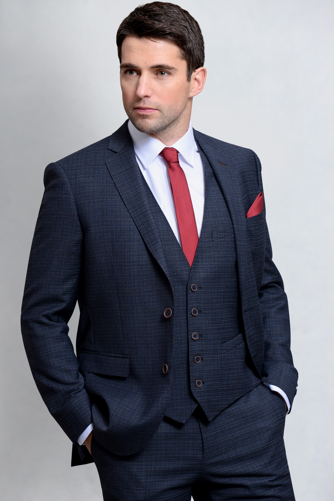 Charcoal Micro Check 3 Piece Suit - Tom Murphy's Formal and Menswear