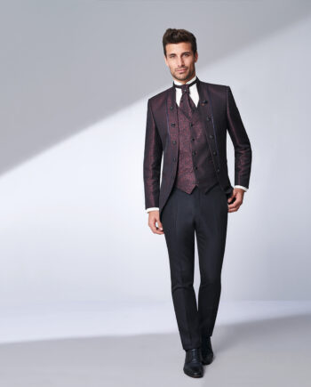 Barolo Red Floral Wedding Suit