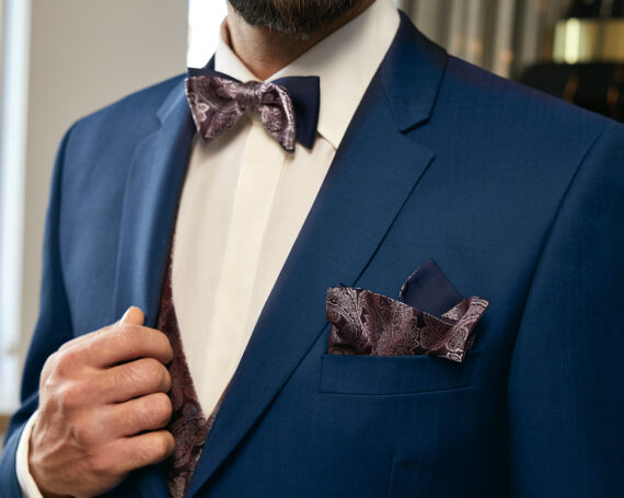 Elegant Blue 3 Piece Wedding Suit