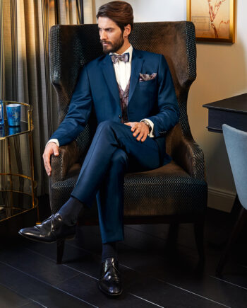 Elegant Blue 3 Piece Wedding Suit
