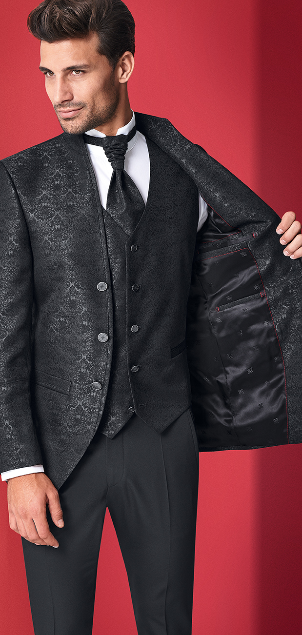 Royal Black Patterned Wedding Suit  Tom Murphy s Formal 
