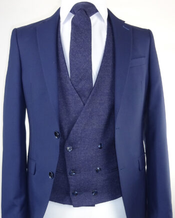 Navy Suit Midnight Lambswool Double breasted Waistcoat