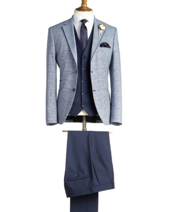 Ruxton Pale Blue Check Tweed Suit