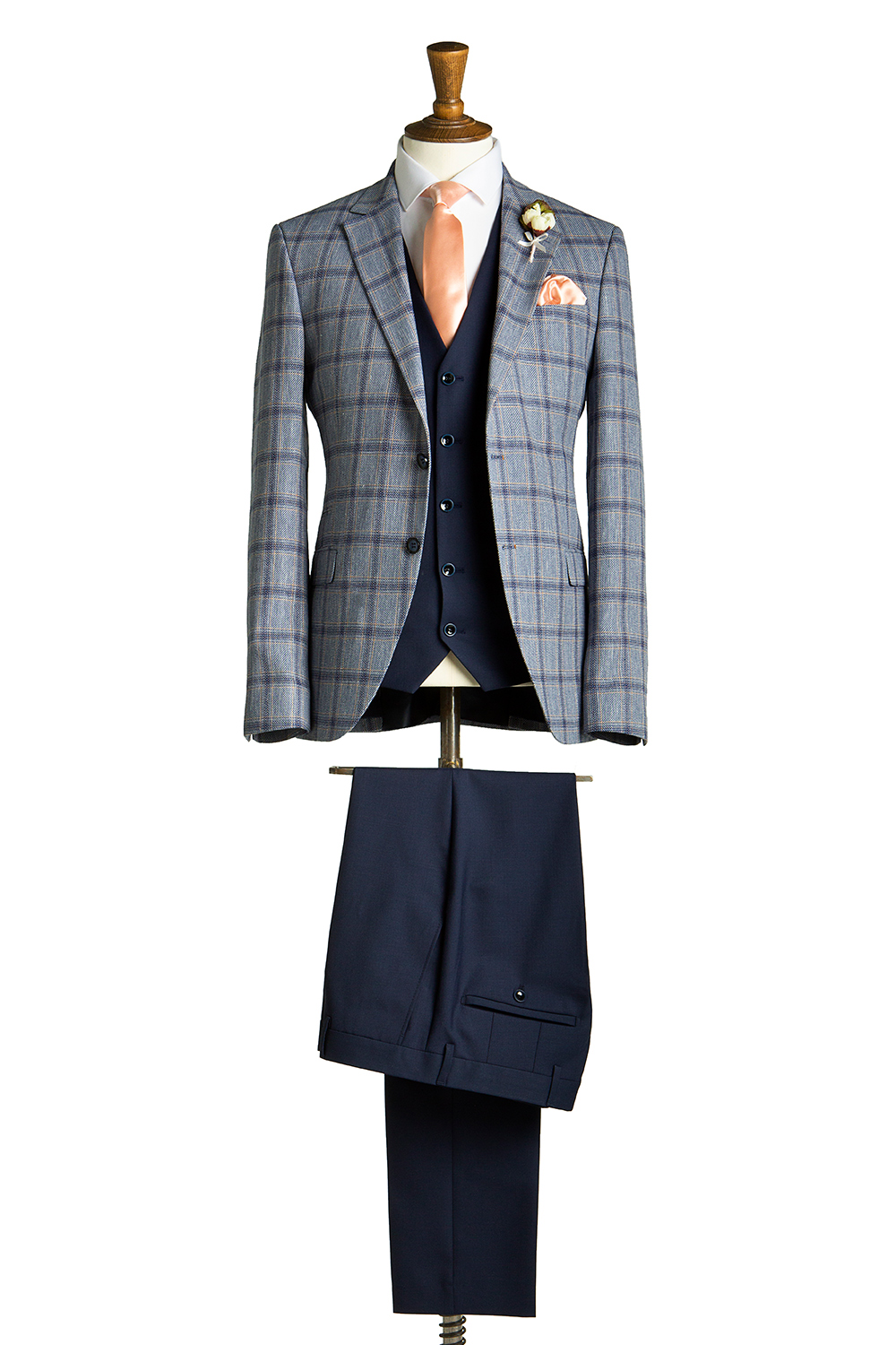 Tompson Pale Blue Windowpane Check Suit - Tom Murphy's Formal and Menswear