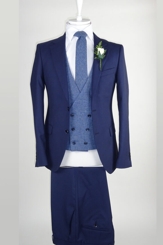 blue suit blue waistcoat