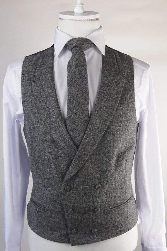 Grey Tweed Double breasted Waistcoat