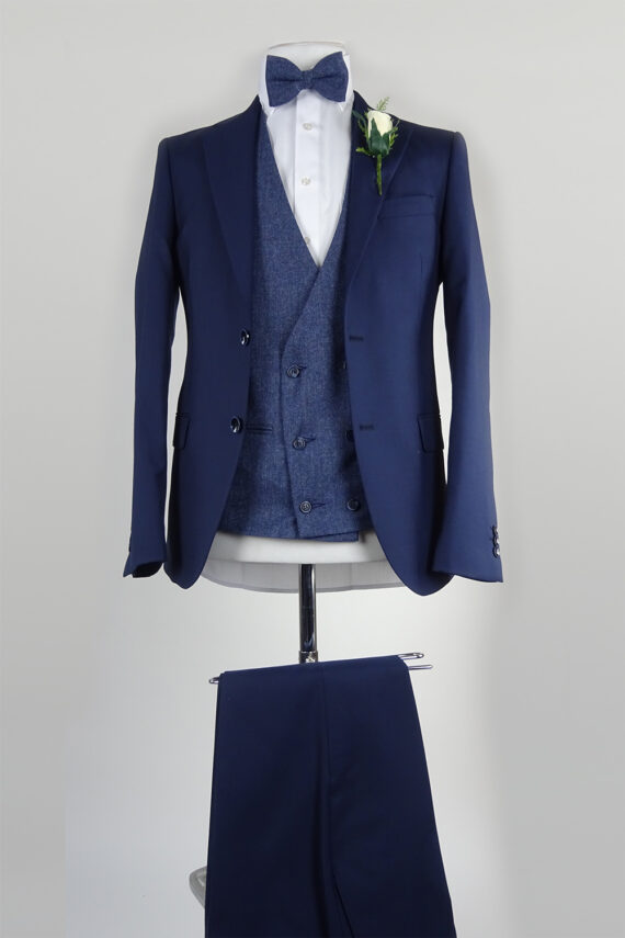 Navy Suit Blue Double breasted Waistcoat
