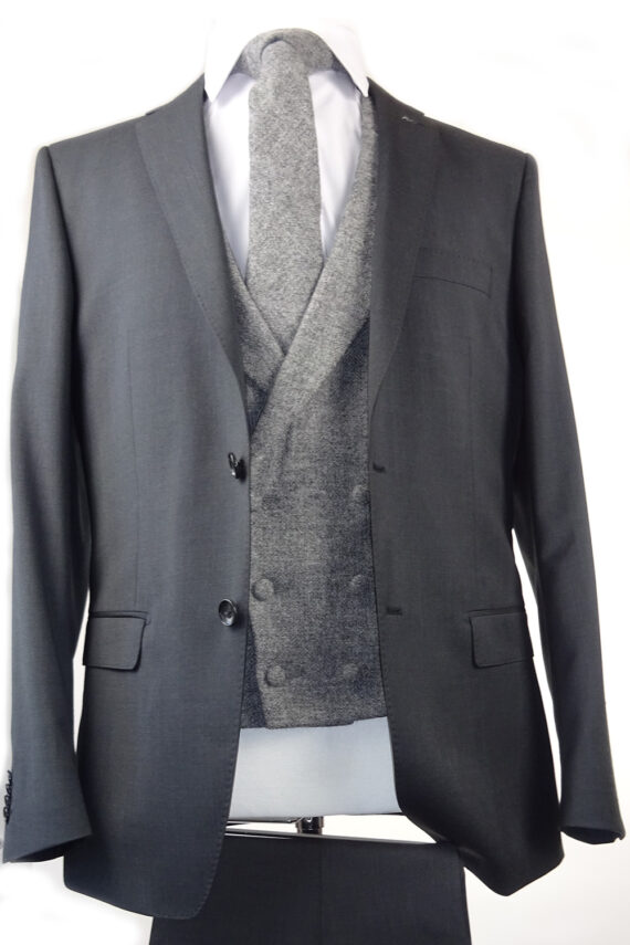 Van Gils grey suit grey double breasted tweed waistcoat