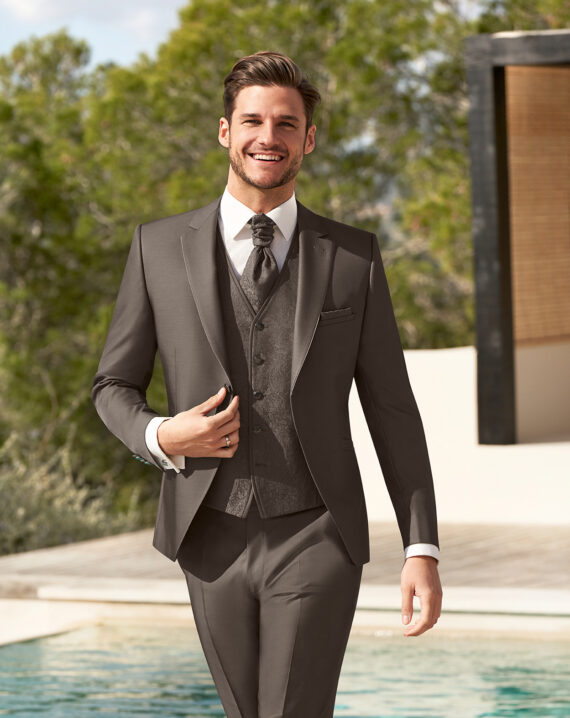 Brown Wedding Suit Paisley Waistcoat