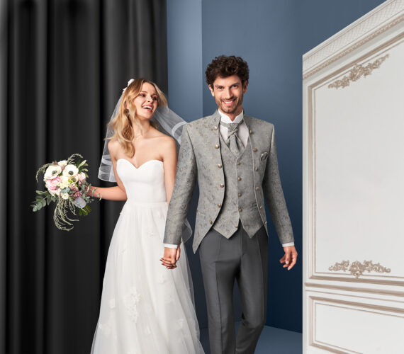 Silver Gold Royal 3 piece Wedding Suit