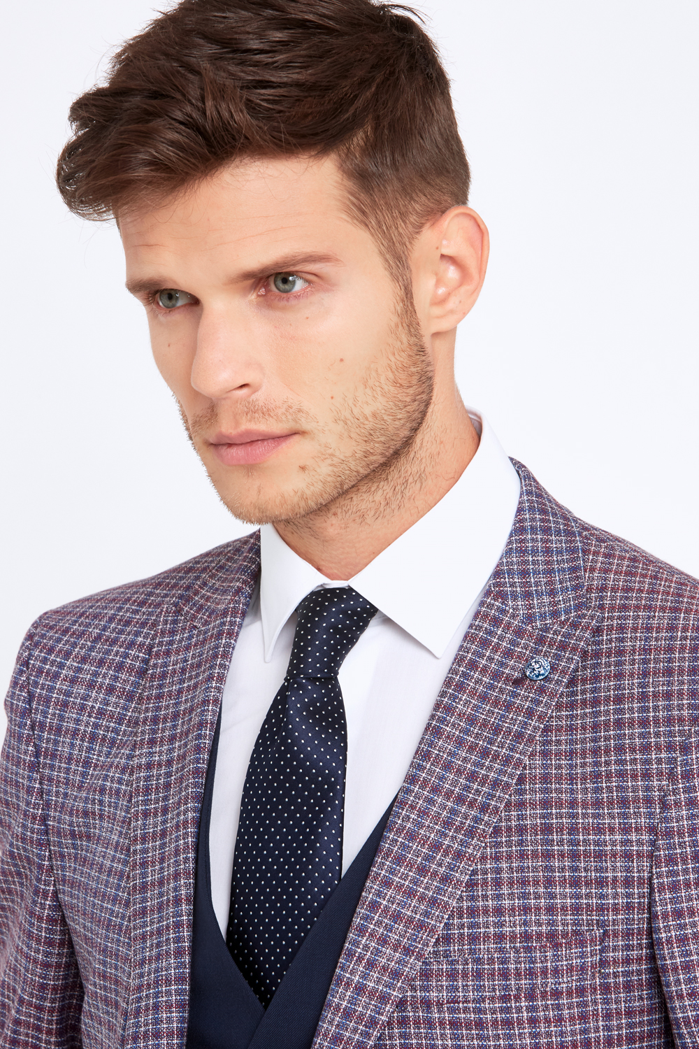 Darcy Wine Check 3 Piece Suit - Tom Murphy's Formal and Menswear
