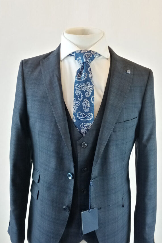 Baltimore Blue Check 3 Piece Suit