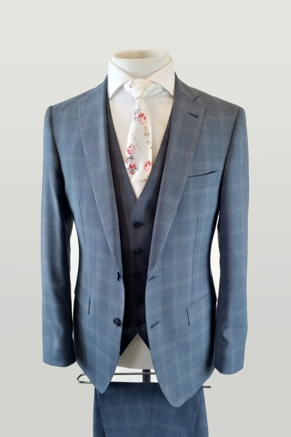 Bilmore Blue Check 3 Piece Suit