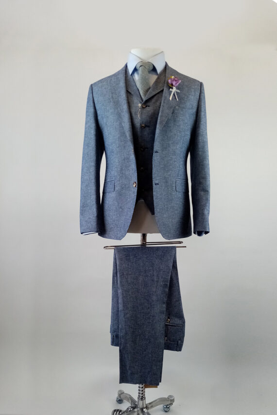 Cedar Linen Blue 3 Piece Suit