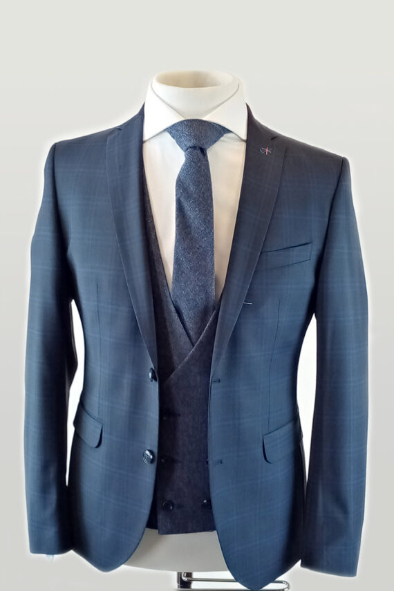 Holby Navy Check 3 Piece Suit