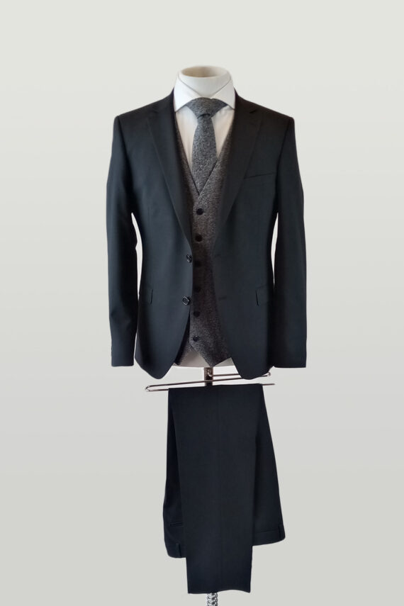 Black Suit Grey Waistcoat