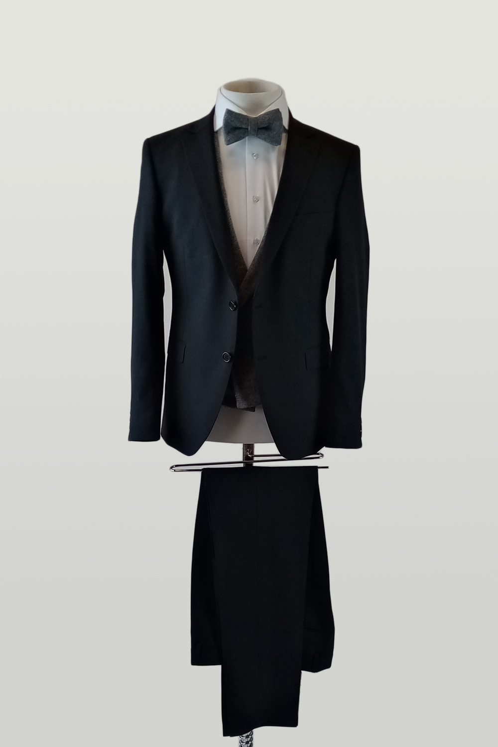 WSS Gray Jacket Combined Black Suit | Wessi - Wholesale Clothing Vendors
