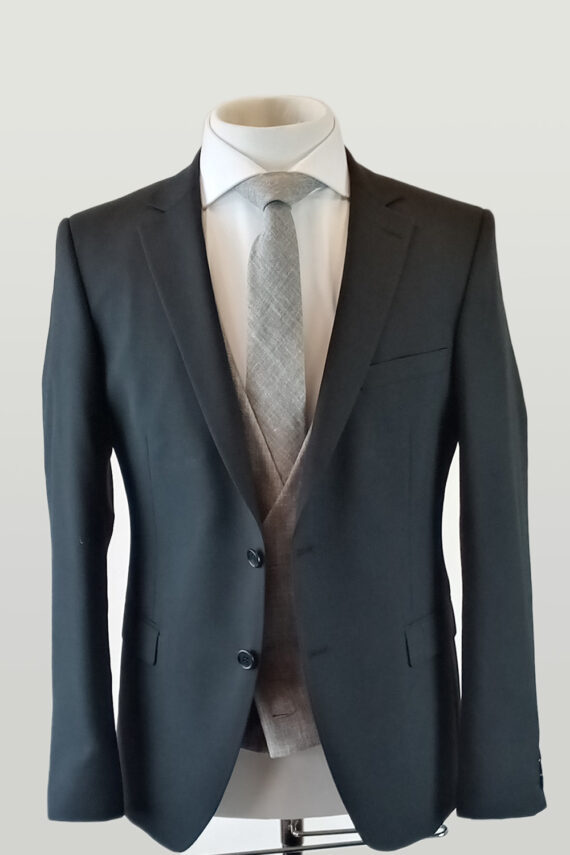 Black Suit Grey Waistcoat