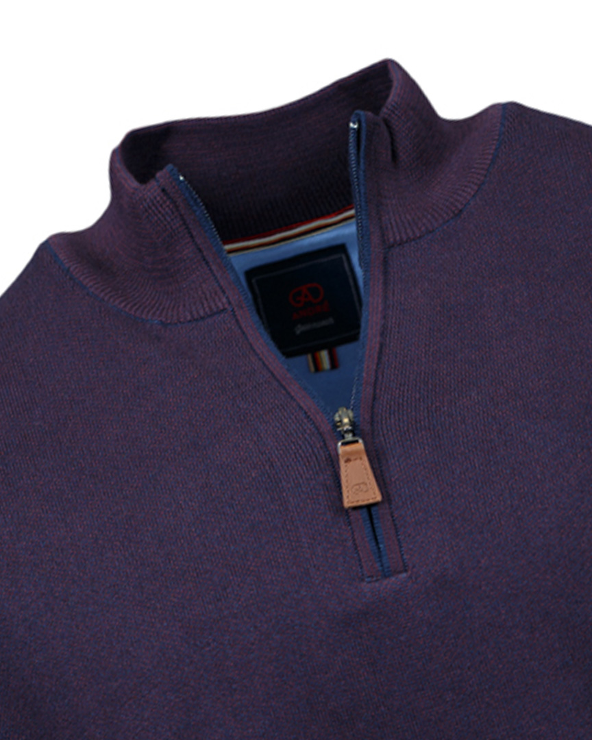 Clifden Purple Half-zip Jumper - Tom Murphy's Formal and Menswear