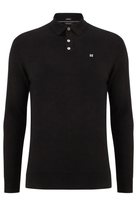 Geron Black Buttoned Sweater