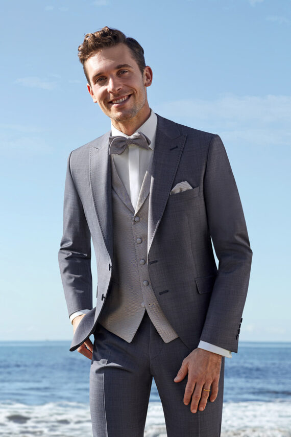 Grey 3 Piece Wedding Suit