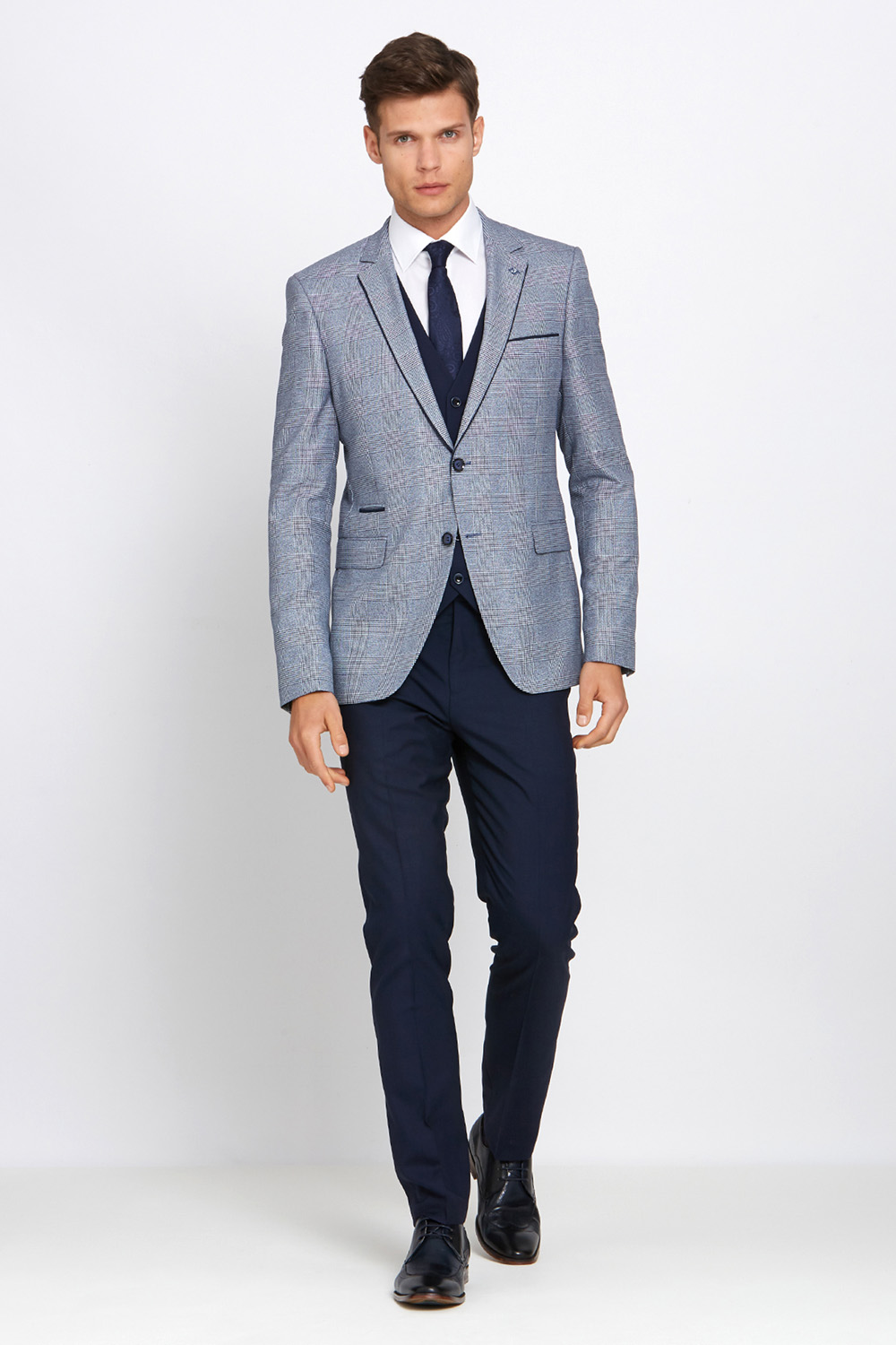 Marvin Navy Check Wedding Suit - Tom Murphy's Formal and Menswear