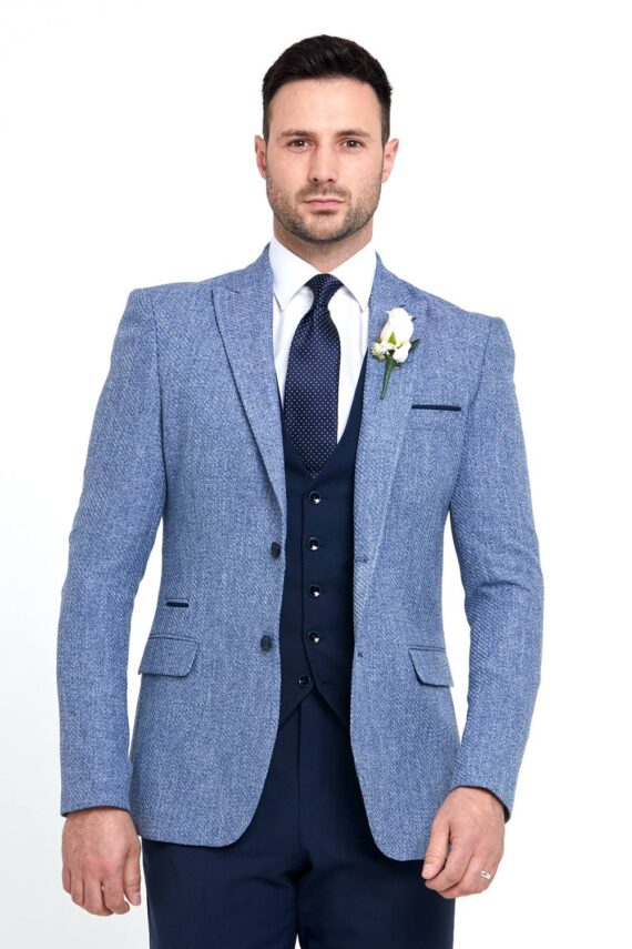 Simon Blue 3 Piece Wedding Suit