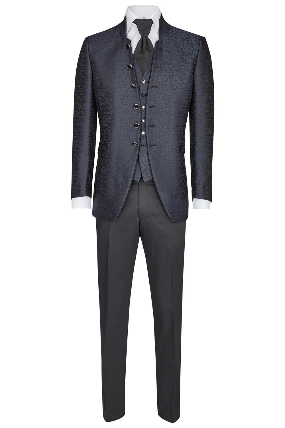 Black Napoleon Jacquard 3 Piece Suit - Tom Murphy's Formal and Menswear