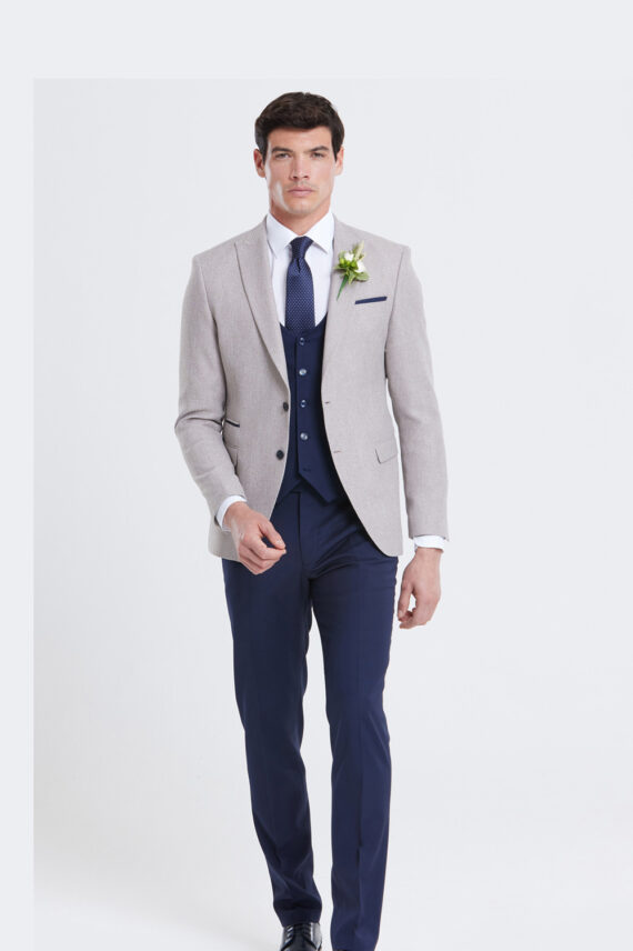 Simon Beige 3 Piece Wedding Suit 25261