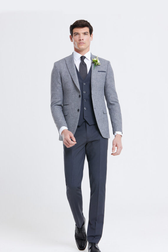 Simon Grey 3 Piece Wedding Suit