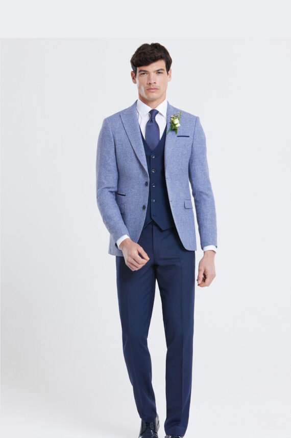 Simon Light Blue 3 Piece Wedding Suit