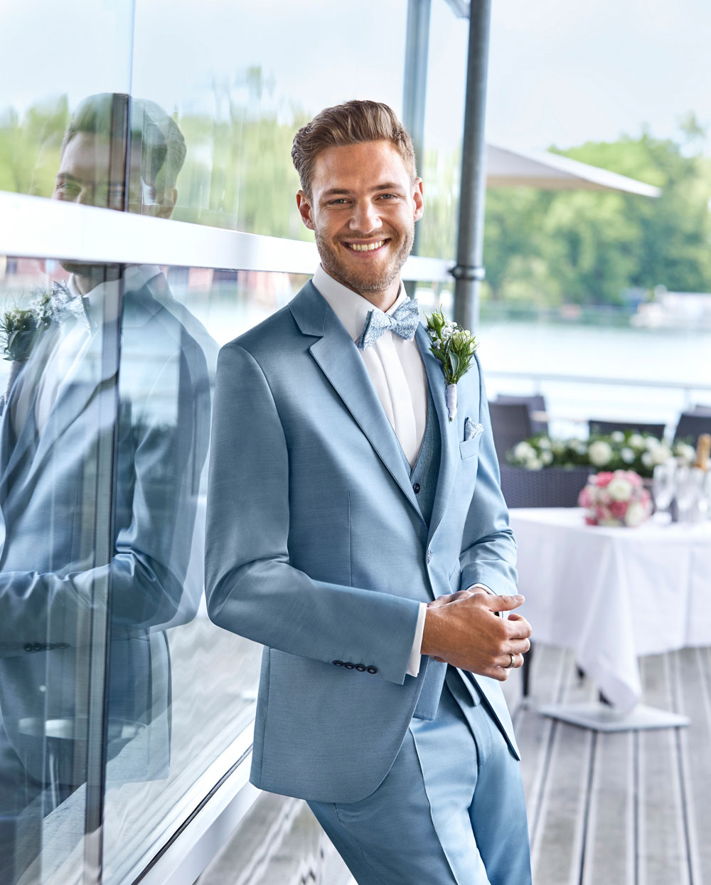 Wedding Suits for Men | Groom blue suit, Groom wedding attire, Blue suit  wedding