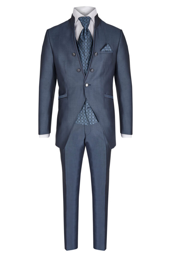 Smoke Blue 3 piece Wedding Suit