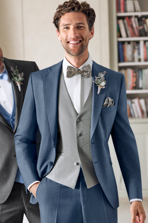 Blue 3 piece Wedding Suit