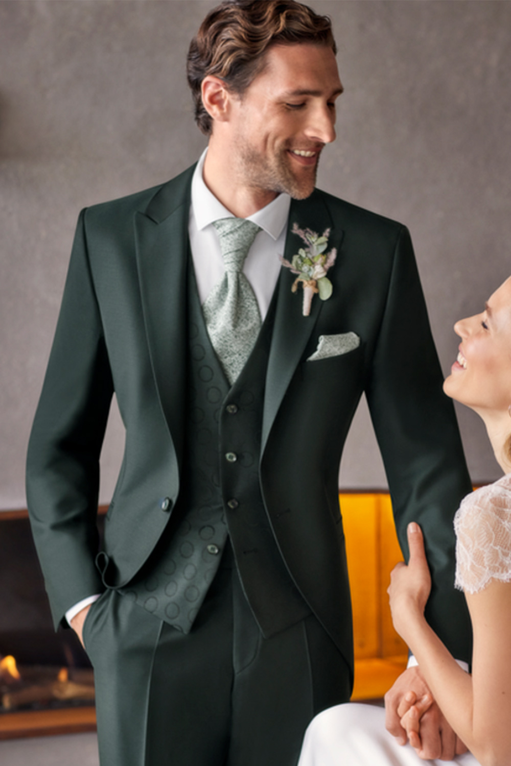 Forest Green 3 piece Wedding Suit