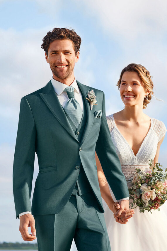 Green 3 piece Wedding Suit